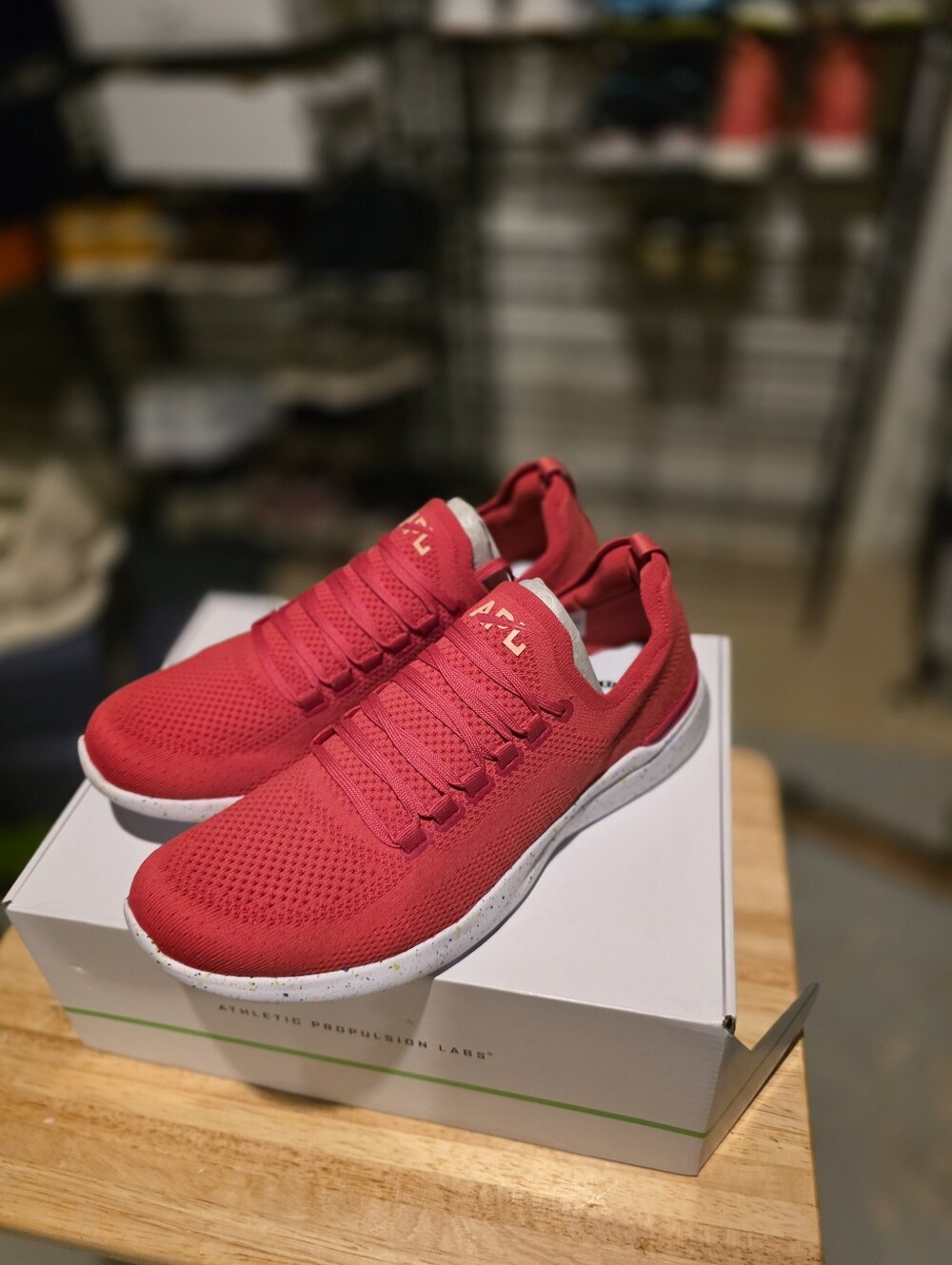 APL Men's Techloom Breeze in Red with White Speckled Midsole